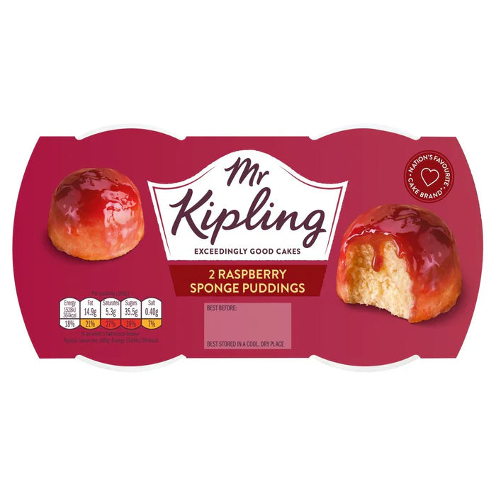 Mr Kipling 2 Sponge Puddings Raspberry