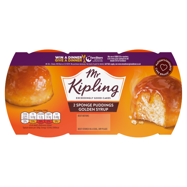 Mr Kipling 2 Sponge Puddings Golden Syrup